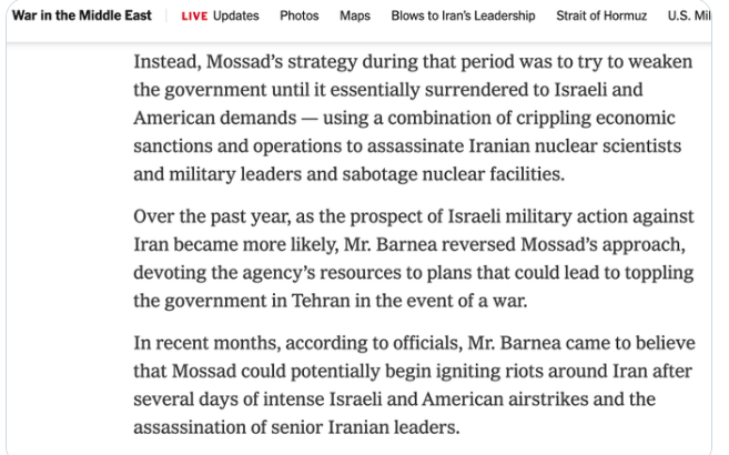 iran mossad, rivolte blum