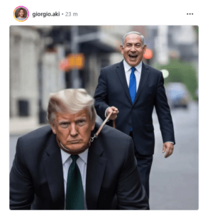 trump netanyahu guinzaglio