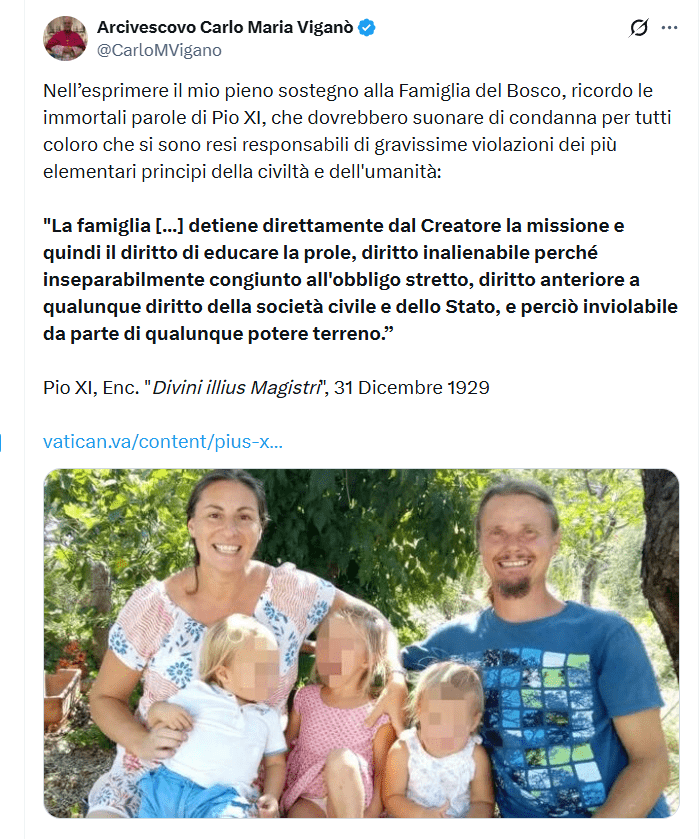 viganò, famiglia nel bosco